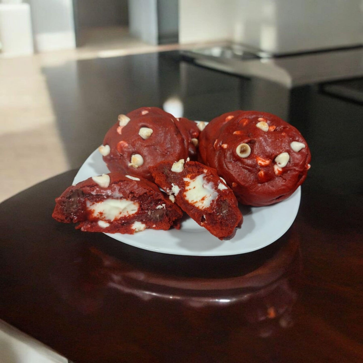 Chocolate Chip Red Velvet Cheesecake Cookies